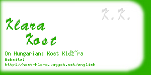 klara kost business card